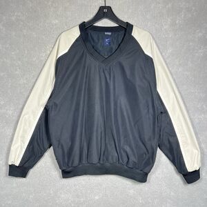 Nike Golf Windbreaker Jacket Mens Size Large V Neck Pullover Pockets Logo Sleeve
